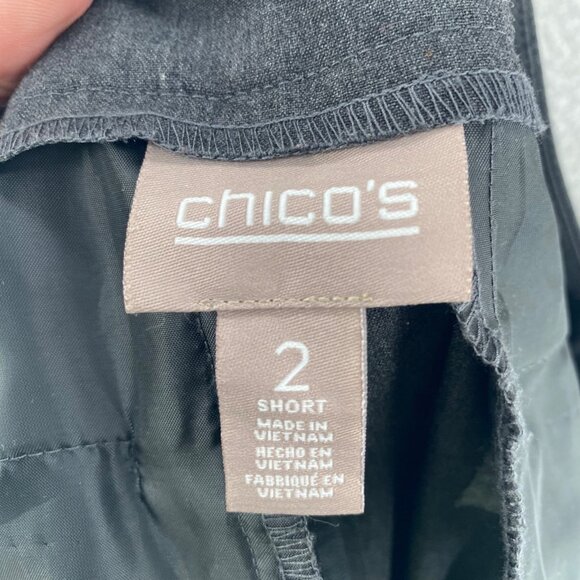 Chicos Pants Womens 2 US 12 Short Gray Stretch Straight Leg Office Career Work - Picture 6 of 13